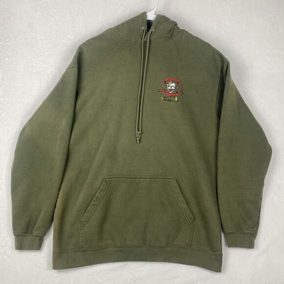 Classic By Style Skull Graphic Sweater Adult Medium Green Hoodie Sweatshirt - Picture 2 of 11
